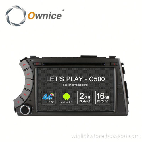 Ownice Android 6.0 Cortex A53 4core automotive player for Ssangyong Actyon Kyron bulit in 4G LTE support BT